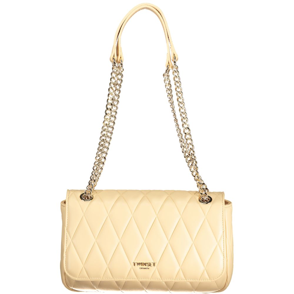 Handbag by Twinset for women in polyurethane pink features a signature silhouette, showcasing a secure snap and signature cardholder with versatile handle for a sophisticated look.