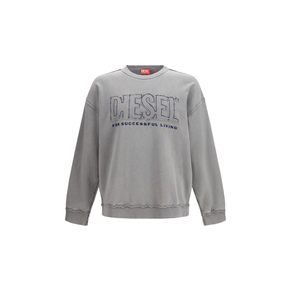 Sweatshirt by Diesel for men in cotton gray features an provocated silhouette, detailed with a provocated long-sleeve and a refined crew neckline for a sophisticated aesthetic.