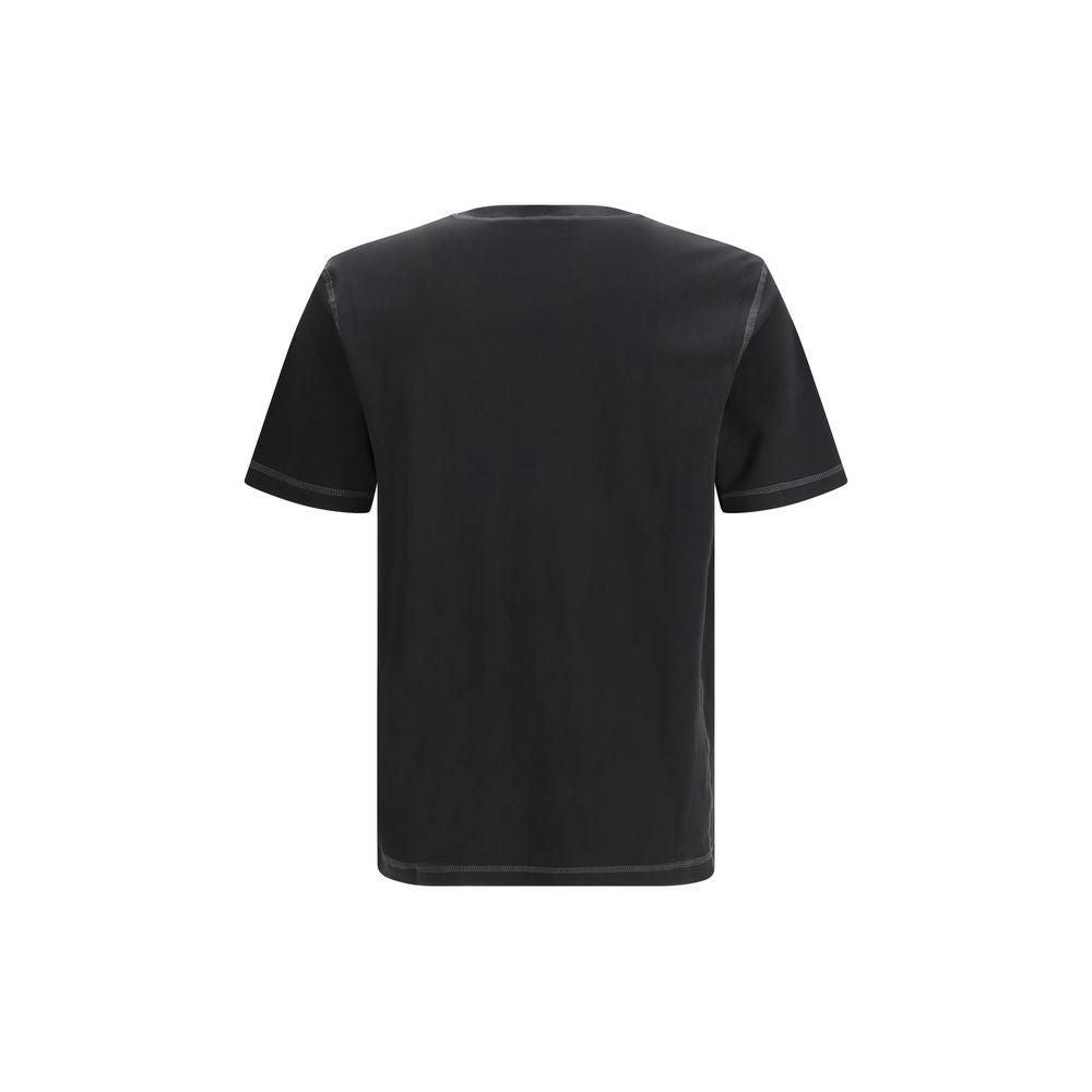Activewear T-Shirt by Diesel for men in organic cotton black presents a kinetic silhouette, showcasing the kinetic and crew neckline alongside functional for a premium, athletic look.