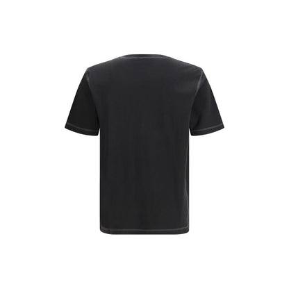 Activewear T-Shirt by Diesel for men in organic cotton black presents a kinetic silhouette, showcasing the kinetic and crew neckline alongside functional for a premium, athletic look.