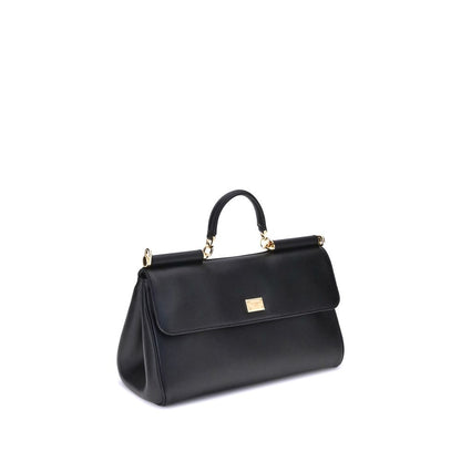 Flap Shoulder Bag by Dolce & Gabbana for women in bos taurus calf leather black & signature features a distinguished silhouette, showcasing a secure flap & magnetic and distinguished single-compartment with versatile shoulder-strap, handle & adjustable-strap for a distinguished finish.