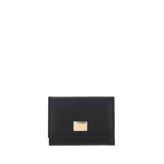 Cardholder Wallet by Dolce & Gabbana for women in bos taurus calfskin leather black showcases a discerning silhouette, artfully capturing the essence of Bos Taurus Calfskin Leather Cardholder Wallet with its functional card-organization.