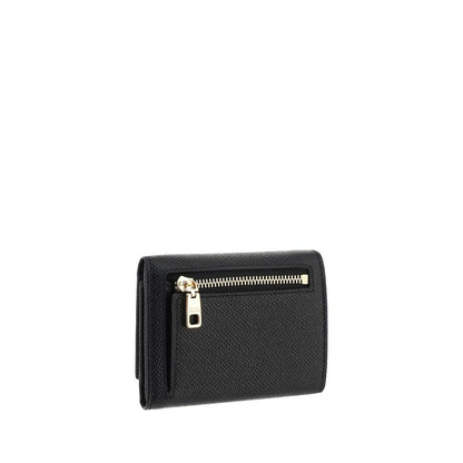 Cardholder Wallet by Dolce & Gabbana for women in bos taurus calfskin leather black presents a refined silhouette, artfully capturing the essence of the Bos Taurus Calfskin Leather Cardholder Wallet design with sophisticated card-organization for a refined look.