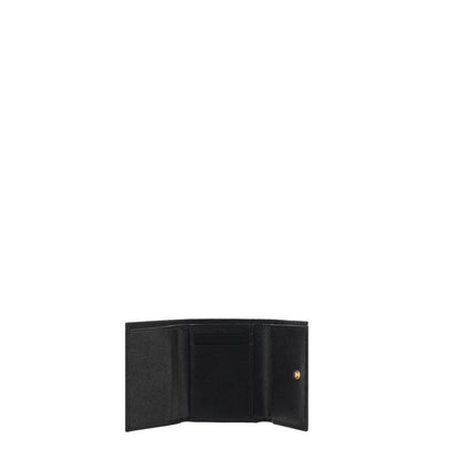 Cardholder Wallet by Dolce & Gabbana for women in bos taurus calfskin leather black presents a streamlined silhouette, showcasing the sophisticated design of the Bos Taurus Calfskin Leather Cardholder Wallet collection with functional card-organization.