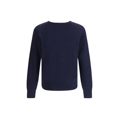 Ami Paris Men's Regular Fit Wool Cardigan - Blue Jacquard