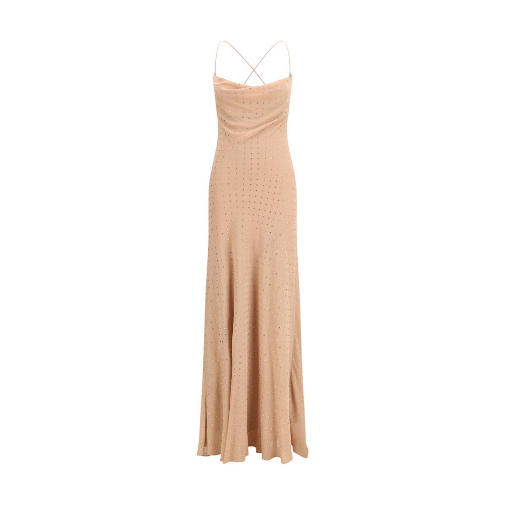 Dress by PINKO for women in polyester multicolor & patterned showcases a striking silhouette, elegantly detailed with a sleeveless, refined round neckline, and a striking long for a striking finish.