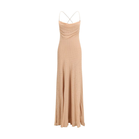 Dress by PINKO for women in polyester multicolor & patterned showcases a striking silhouette, elegantly detailed with a sleeveless, refined round neckline, and a striking long for a striking finish.