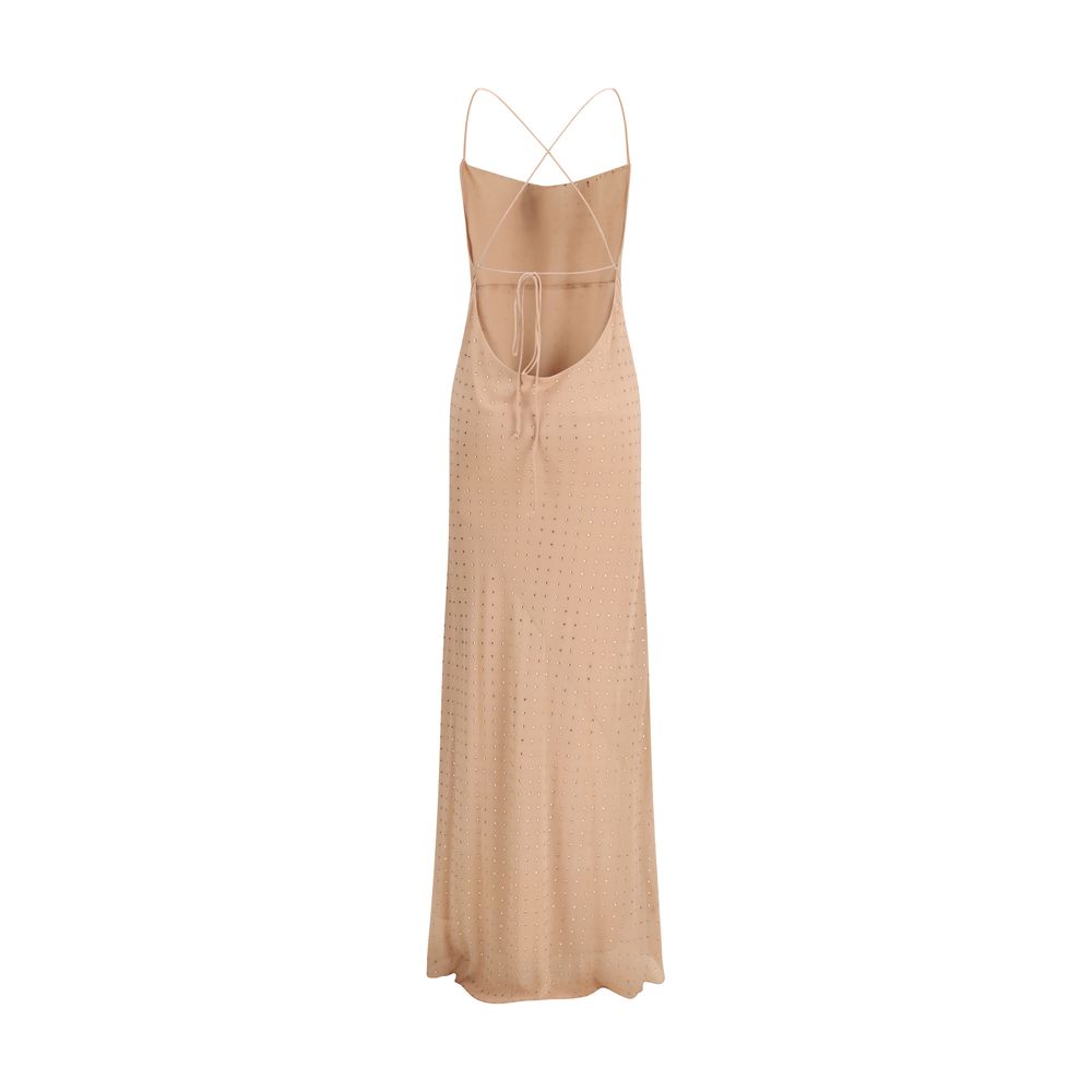 Dress by PINKO for women in polyester multicolor & patterned features an sultry silhouette defined by a round neckline and , falling to an sultry long for a sultry look.