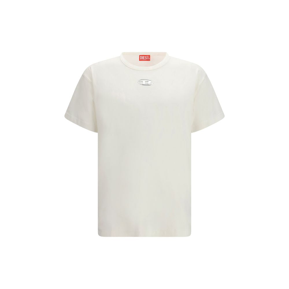 T-Shirt by Diesel for men in cotton white features an edgy silhouette, meticulously detailed with a sophisticated short-sleeve and round neckline for a truly edgy finish.