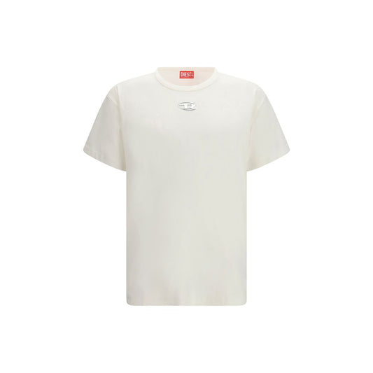 T-Shirt by Diesel for men in cotton white features an edgy silhouette, meticulously detailed with a sophisticated short-sleeve and round neckline for a truly edgy finish.