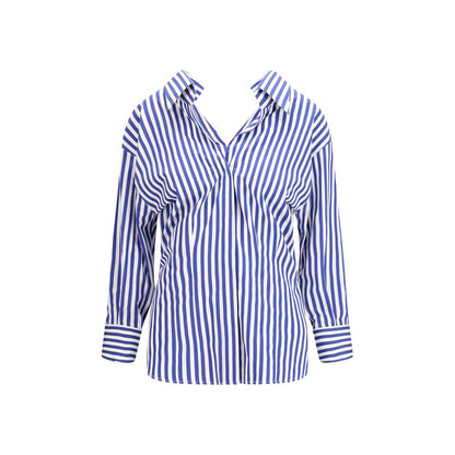 Shirt by Givenchy for women in cotton blue, patterned & striped features an polished silhouette, showcasing a sophisticated and long-sleeve detail for a truly polished finish.