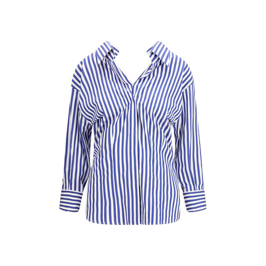 Shirt by Givenchy for women in cotton blue, patterned & striped features an polished silhouette, showcasing a sophisticated and long-sleeve detail for a truly polished finish.