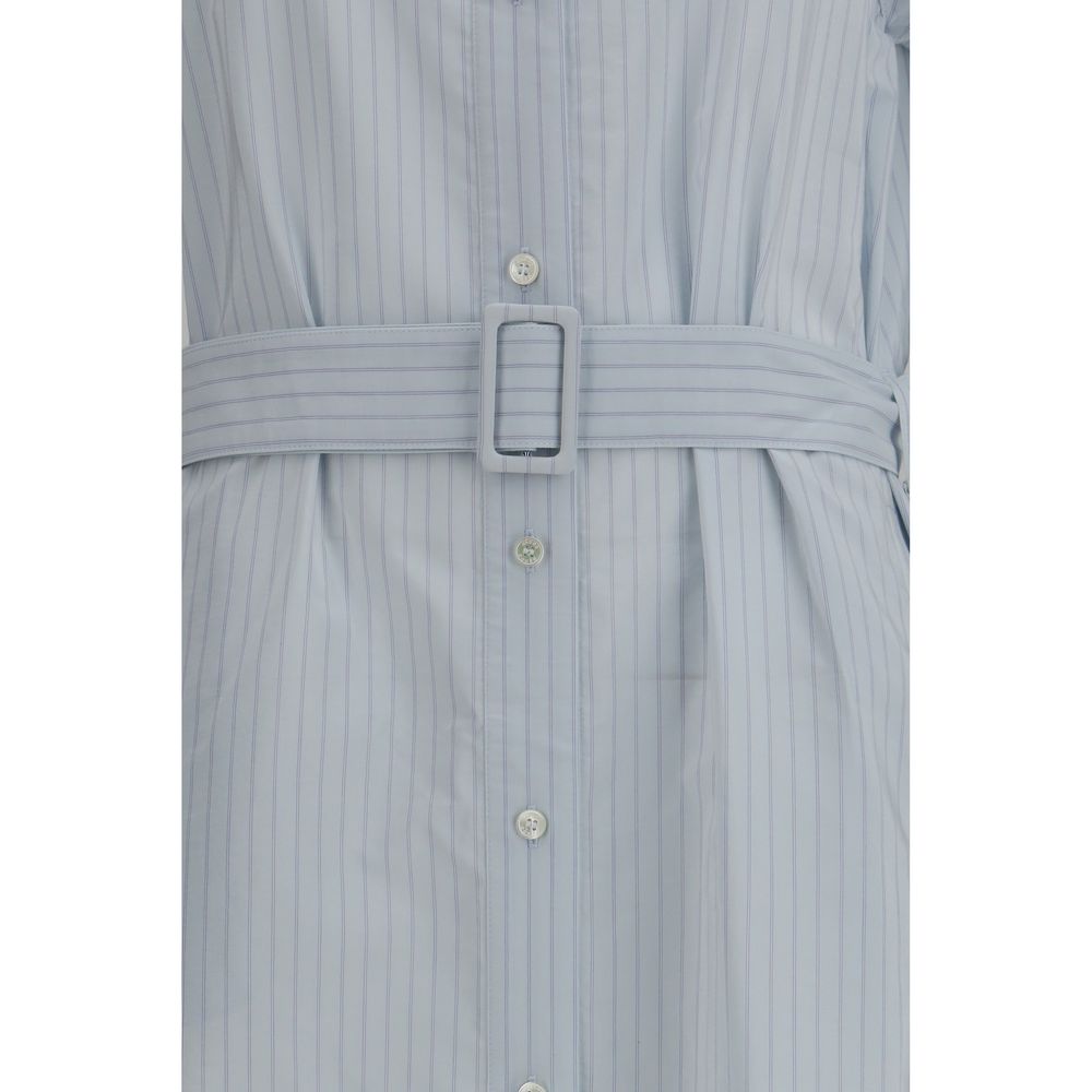 Dress by Jacob Cohen for women in cupro & cotton blue, copper, patterned & pinstripe presents a sinuous silhouette, showcasing a sophisticated and detailed with a sinuous long for a refined finish.