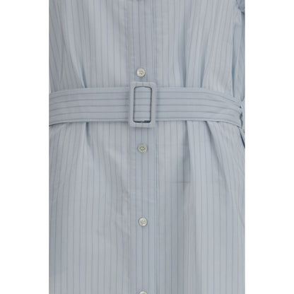 Dress by Jacob Cohen for women in cupro & cotton blue, copper, patterned & pinstripe presents a sinuous silhouette, showcasing a sophisticated and detailed with a sinuous long for a refined finish.