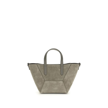 Shoulder Bag by Brunello Cucinelli for women in bos taurus calf suede leather brown, signature & monogram features an effortlessly chic silhouette with a secure magnetic & button, ample single-compartment, and versatile shoulder-strap, handle & adjustable-strap for effortlessly chic everyday luxury.