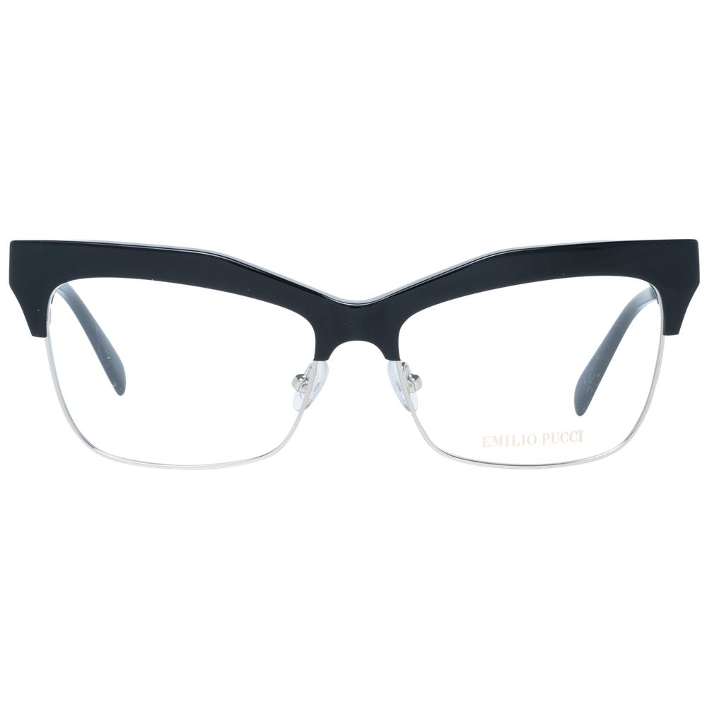 Eyeglasses Frames by Emilio Pucci for women in and black showcases a refined silhouette, detailed with a black coloured frame finish and a sophisticated full-frame frame design.
