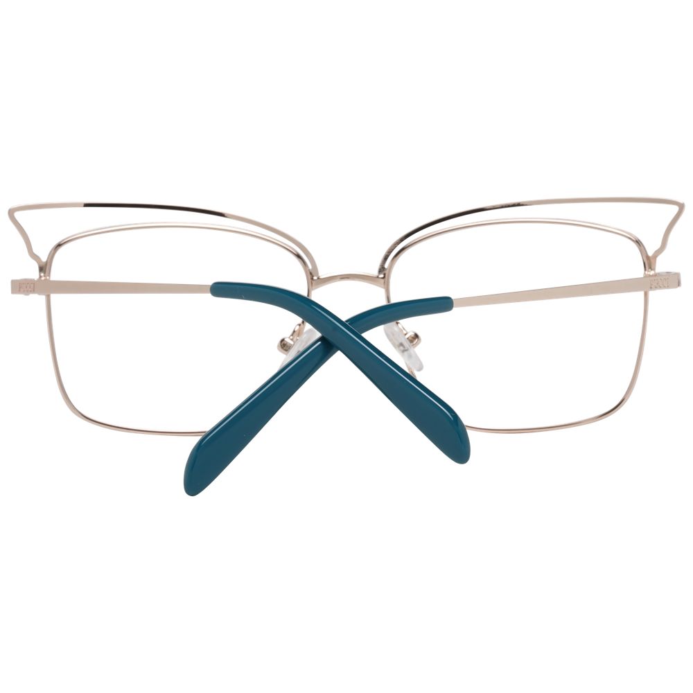 Eyeglasses Frames by Emilio Pucci for women in metal and turquoise showcases a refined silhouette, detailed with a turquoise coloured frame finish and a sophisticated full-frame frame design.