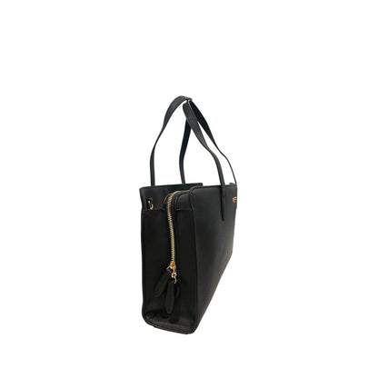 Shoulder Clutch Handbag by Twinset for women in polyurethane black & gold showcases a sculptural silhouette, featuring a secure zipper, ample built-in-compartments, and versatile shoulder-strap & adjustable-strap for a sculptural aesthetic.