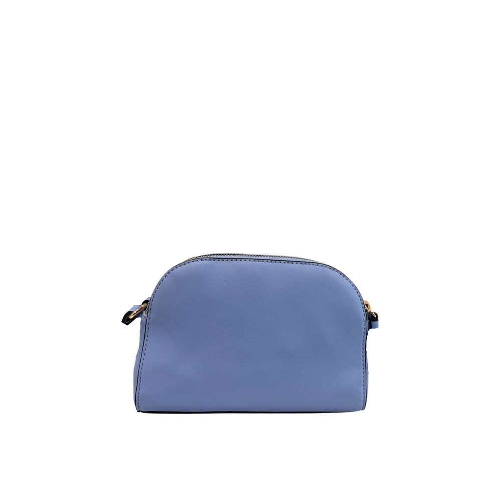 Crossbody Handbag by Twinset for women in polyurethane blue, gold & signature features a transformative sophistication silhouette, showcasing a secure zipper, ample built-in-compartments, and versatile crossbody-strap, shoulder-strap & adjustable-strap for a transformative sophistication look.