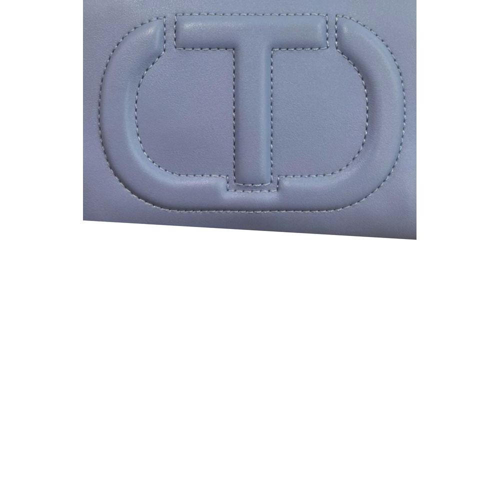 Crossbody Handbag by Twinset for women in polyurethane blue, gold & signature features an versatile silhouette, showcasing a secure zipper and versatile built-in-compartments with versatile crossbody-strap, shoulder-strap & adjustable-strap for a versatile finish.