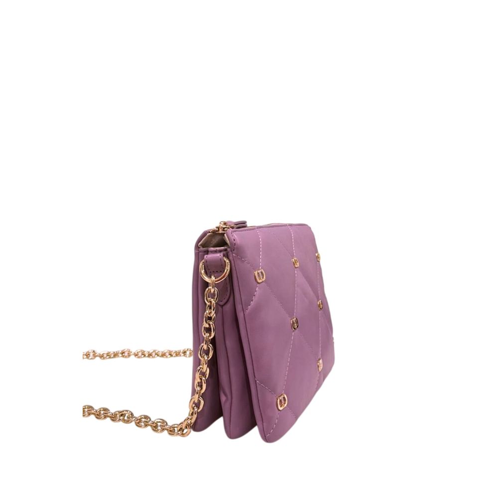 2-in-1 Shoulder & Crossbody Handbag by Twinset for women in polyurethane faux leather gold, multicolor & purple features a versatile chic silhouette, meticulously detailed with a secure zipper, ample built-in-compartments, and versatile crossbody-strap & shoulder-strap.
