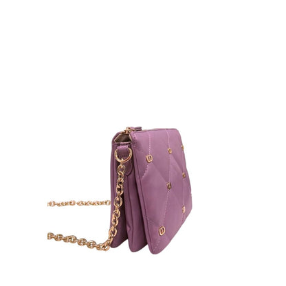 2-in-1 Shoulder & Crossbody Handbag by Twinset for women in polyurethane faux leather gold, multicolor & purple features a versatile chic silhouette, meticulously detailed with a secure zipper, ample built-in-compartments, and versatile crossbody-strap & shoulder-strap.