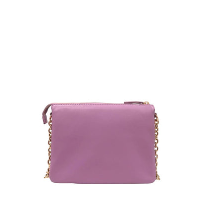 2-in-1 Shoulder & Crossbody Handbag by Twinset for women in polyurethane faux leather gold, multicolor & purple features a transformative sophistication silhouette, showcasing a secure zipper, ample built-in-compartments, and versatile crossbody-strap & shoulder-strap for a transformative sophistication look.