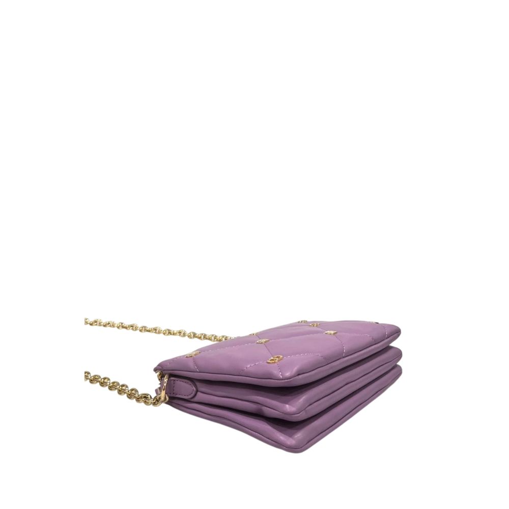 2-in-1 Shoulder & Crossbody Handbag by Twinset for women in polyurethane faux leather gold, multicolor & purple features a multifaceted silhouette, showcasing a secure zipper and multifaceted built-in-compartments with versatile crossbody-strap & shoulder-strap for multifaceted style.