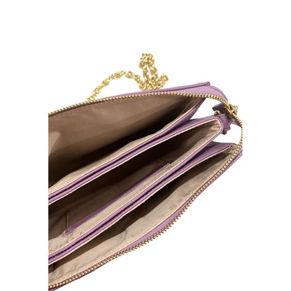 2-in-1 Shoulder & Crossbody Handbag by Twinset for women in polyurethane faux leather gold, multicolor & purple features a versatile chic silhouette, meticulously detailed with a secure zipper, ample built-in-compartments, and versatile crossbody-strap & shoulder-strap.