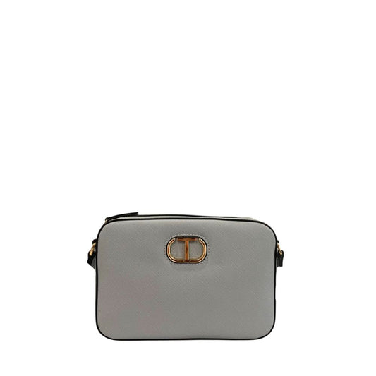 Crossbody Handbag by Twinset for women in polyurethane blue & gold features an versatile silhouette, showcasing a secure zipper and versatile built-in-compartments with versatile crossbody-strap, shoulder-strap & adjustable-strap for a versatile finish.