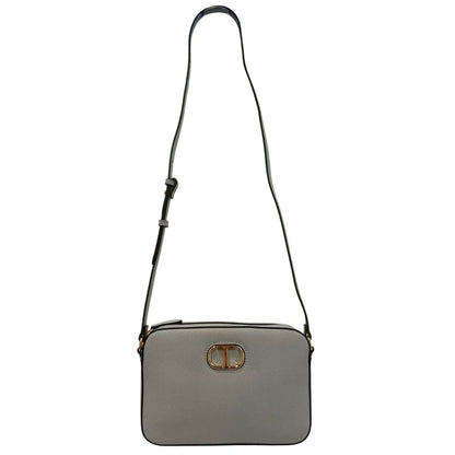 Crossbody Handbag by Twinset for women in polyurethane blue & gold features a multifaceted silhouette, showcasing a secure zipper and multifaceted built-in-compartments with versatile crossbody-strap, shoulder-strap & adjustable-strap for multifaceted style.