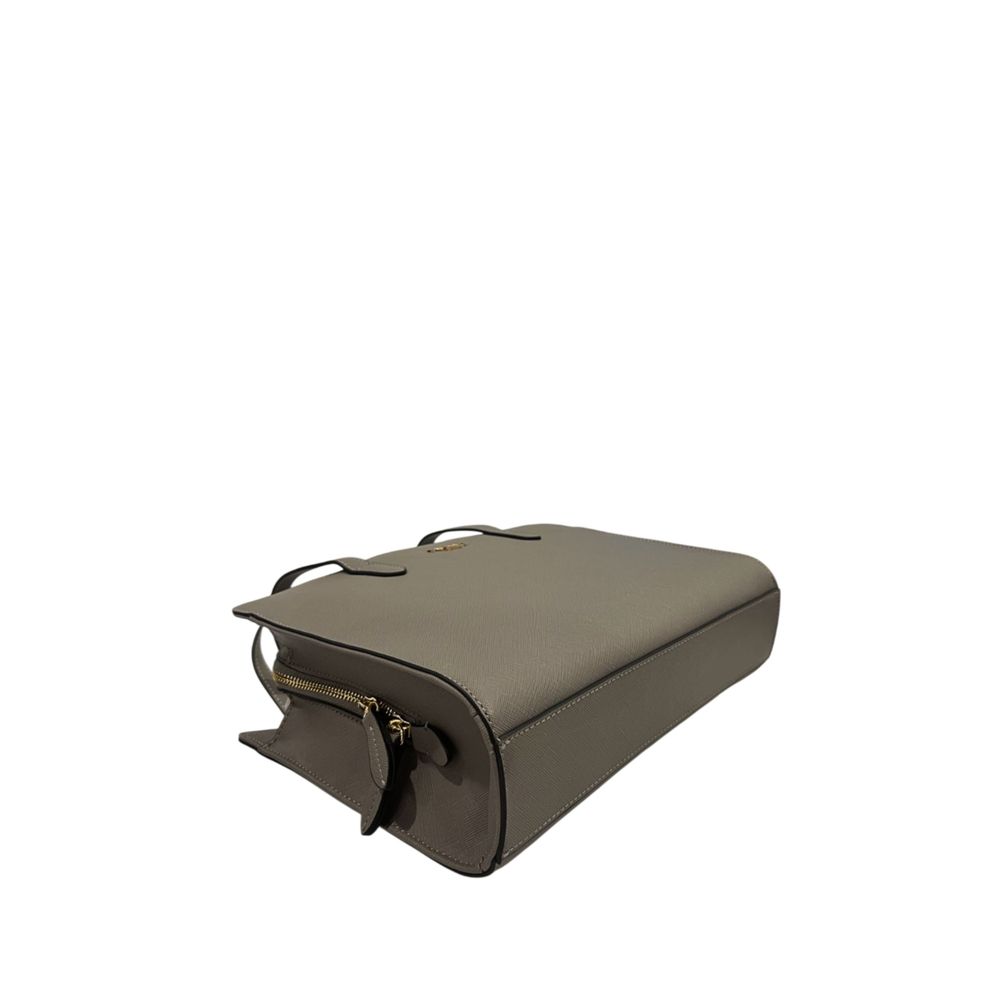Shoulder Clutch Handbag by Twinset for women in polyurethane gray & gold features an sculptural silhouette, showcasing a secure zipper and sculptural built-in-compartments with versatile shoulder-strap & adjustable-strap for a sophisticated look.