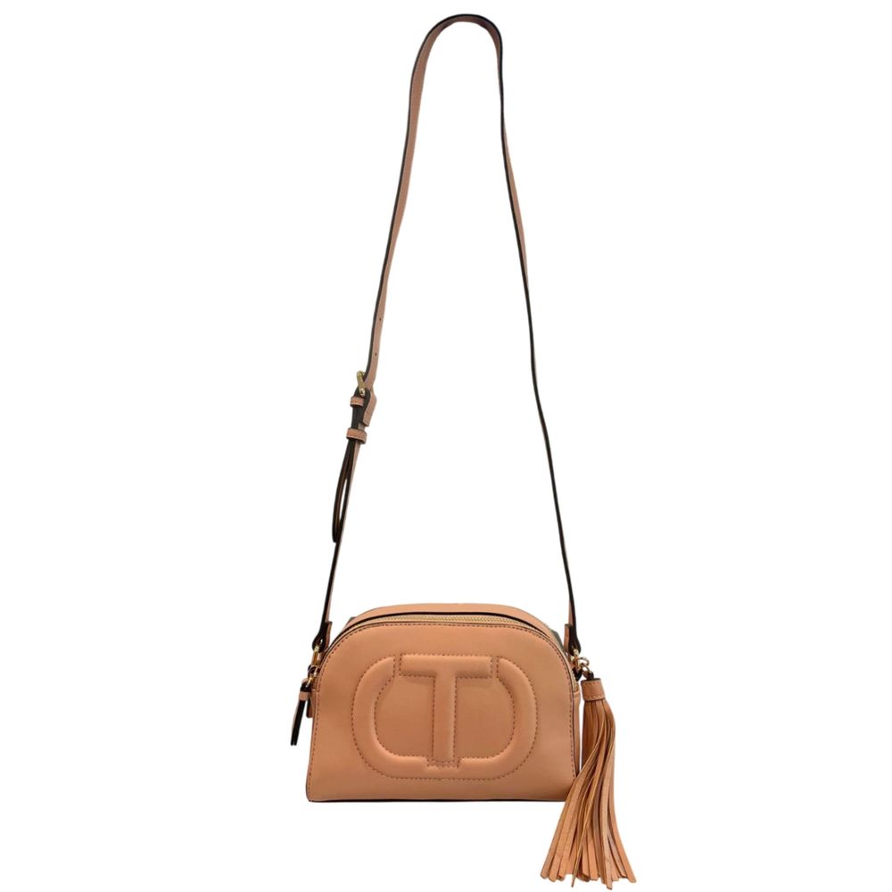 Crossbody Handbag by Twinset for women in polyurethane faux leather gold, multicolor & pink features a transformative sophistication silhouette, showcasing a secure , ample built-in-compartments, and versatile crossbody-strap, shoulder-strap & adjustable-strap for a transformative sophistication look.