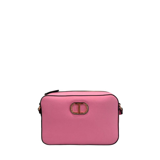 Crossbody Handbag by Twinset for women in polyurethane multicolor & pink features an multi-faceted design with a secure zipper, ample built-in-compartments, and versatile crossbody-strap, shoulder-strap & adjustable-strap for a multi-faceted finish.