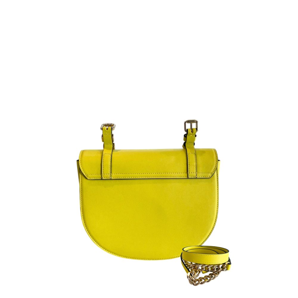 Crossbody Flap Handbag by Twinset for women in polyethylene bicolour & gold features a multifaceted silhouette, showcasing a secure flap, magnetic & button and multifaceted built-in-compartments with versatile crossbody-strap, shoulder-strap & adjustable-strap for multifaceted style.