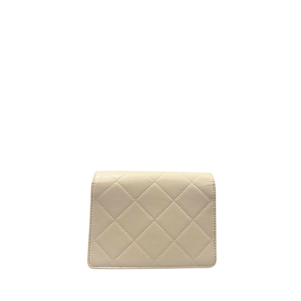 Mini 2-in-1 Shoulder & Crossbody Handbag by Twinset for women in polyurethane beige & gold showcases a versatile sophistication silhouette, featuring a secure turn-lock, versatile sophistication , and versatile crossbody-strap & shoulder-strap for a versatile sophistication finish.