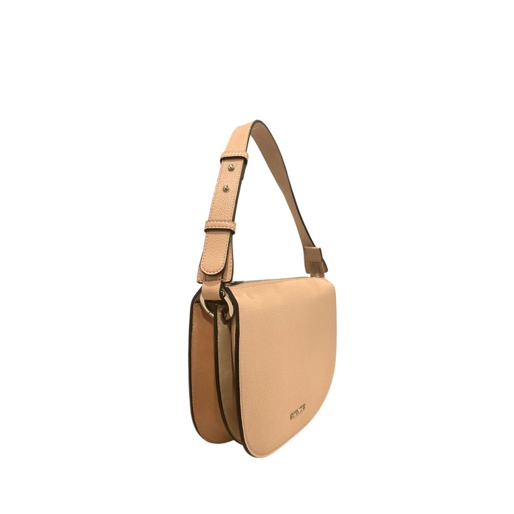 Shoulder Clutch Handbag by Twinset for women in polyester & polyurethane multicolor, pink & silver features a statuesque silhouette, showcasing a secure zipper and organized built-in-compartments with versatile shoulder-strap & adjustable-strap for statuesque evening wear.