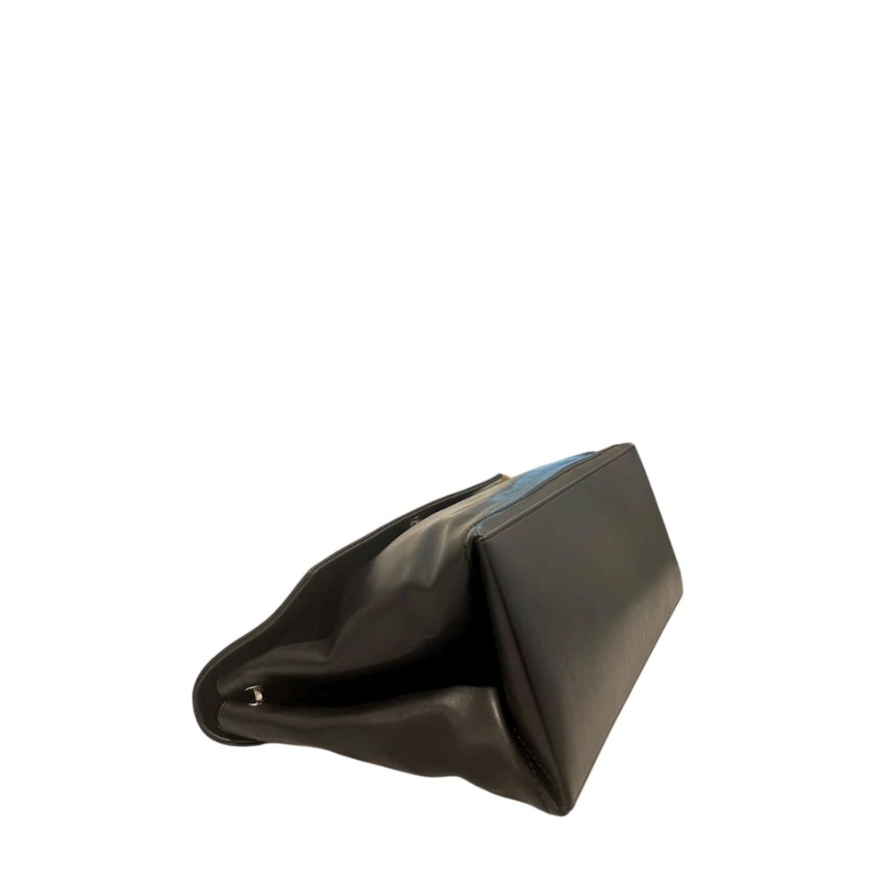 Shoulder Flap Bag by Twinset for women in polyurethane black, silver & white presents a statuesque silhouette, showcasing a secure flap, magnetic & button and statuesque built-in-compartments with versatile shoulder-strap & adjustable-strap for a sophisticated look.