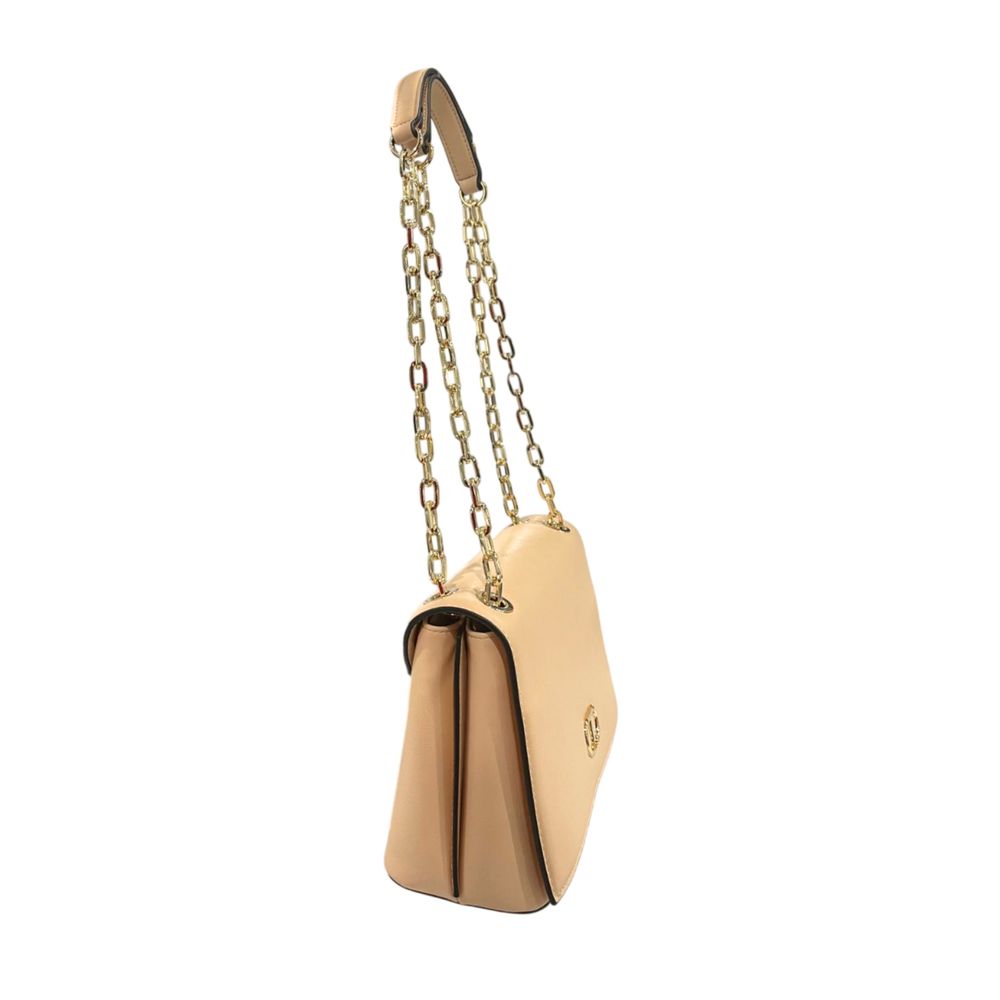 Crossbody Flap Handbag by Twinset for women in polyurethane gold, multicolor & pink showcases a versatile sophistication silhouette, featuring a secure flap, magnetic & button, versatile sophistication , and versatile crossbody-strap for a versatile sophistication finish.