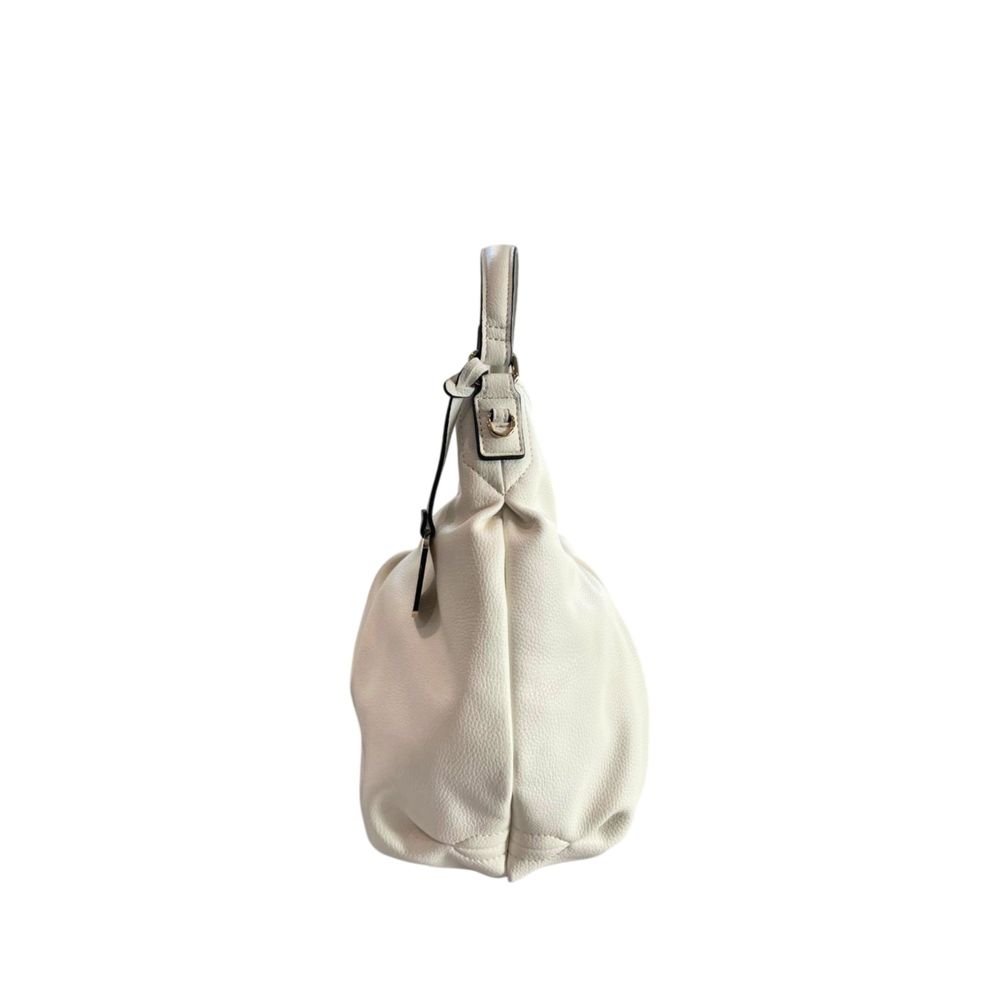 Shoulder Flap Clutch Handbag by Twinset for women in polyurethane pink, silver & white showcases a sculptural silhouette, featuring a secure flap, magnetic & button, ample , and versatile shoulder-strap & adjustable-strap for a sculptural finish.