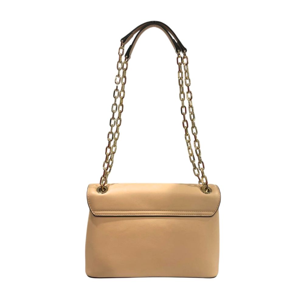 Crossbody Flap Handbag by Twinset for women in polyurethane gold, multicolor & pink features a transformative sophistication silhouette, showcasing a secure flap, magnetic & button, ample , and versatile crossbody-strap for a transformative sophistication look.