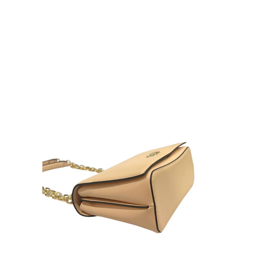 Crossbody Flap Handbag by Twinset for women in polyurethane gold, multicolor & pink features an versatile silhouette, showcasing a secure flap, magnetic & button and versatile with versatile crossbody-strap for a versatile finish.
