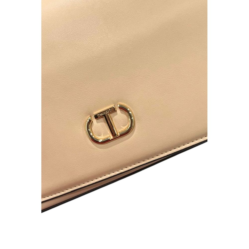 Crossbody Flap Handbag by Twinset for women in polyurethane gold, multicolor & pink features an versatile silhouette, showcasing a secure flap, magnetic & button and versatile with versatile crossbody-strap for a versatile finish.