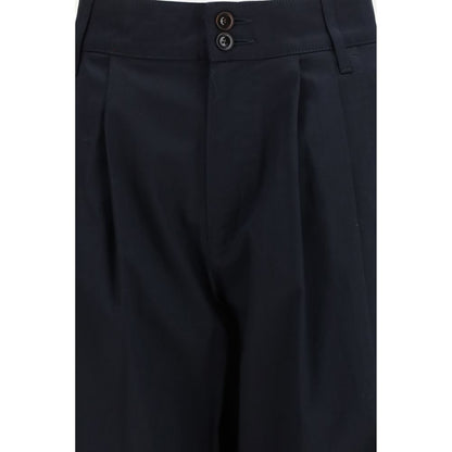Trousers by Jacob Cohen for women in nubuck leather & cotton beige, black, blue, brown & horn features a tailored silhouette with a tailored regular-fit & wide, defined by its long and a sophisticated .