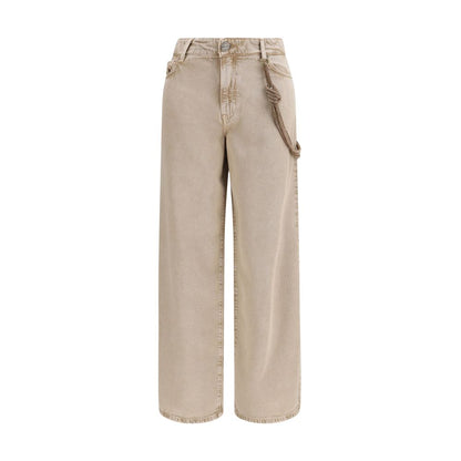 Jeans by PINKO for women in lyocell & denim cotton beige features an refined tailoring silhouette, showcasing a premium relaxed-fit & regular-fit with a and long cut for a refined tailoring look.