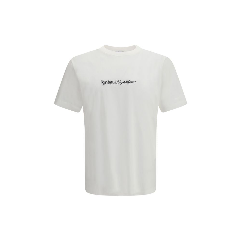T-Shirt by Off-White for men in cotton white & print features an on trend silhouette, perfectly showcasing a on trend short-sleeve and crew neckline for an elevated aesthetic.