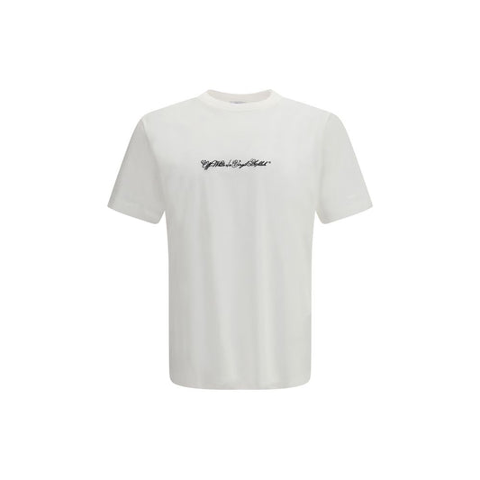 T-Shirt by Off-White for men in cotton white & print features an on trend silhouette, perfectly showcasing a on trend short-sleeve and crew neckline for an elevated aesthetic.