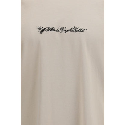 T-Shirt by Off-White for men in cotton beige, white & print features a plush silhouette, showcasing a sophisticated and for a truly plush finish.