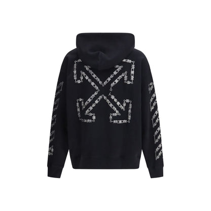 Sweatshirt Hoodie by Off-White for men in cotton black & white features an luminous silhouette, showcasing a sophisticated hooded neckline and for a truly luminous look.