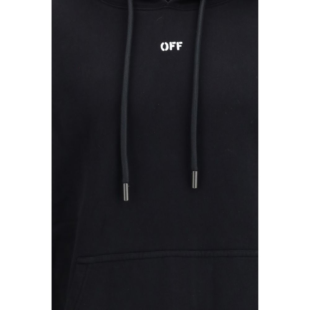 Sweatshirt Hoodie by Off-White for men in cotton black & white showcases a city-ready silhouette, artfully detailed with a signature and for a city-ready finish.